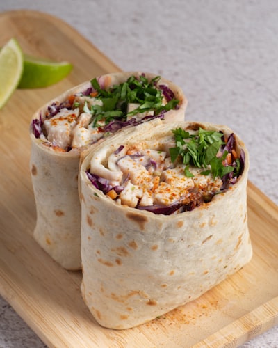 Jerk chicken wrap fresh off the grill